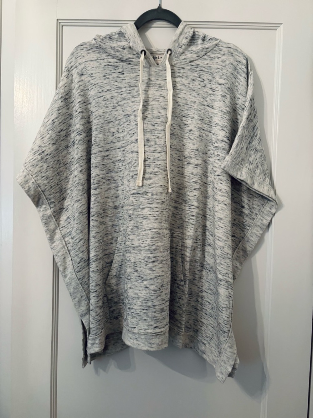 Style & Co. Heathered Gray Hooded Poncho Sweatshirt